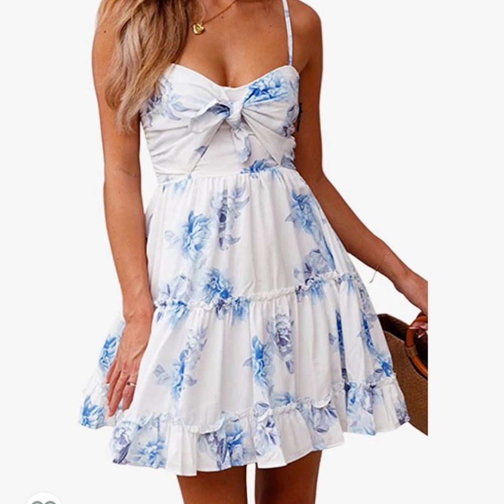 ECOWISH WOMENS FLORAL SPAGHETTI STRAP DRESS SMALL